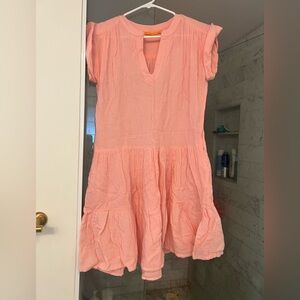 Oliphant roll sleeves linen dress